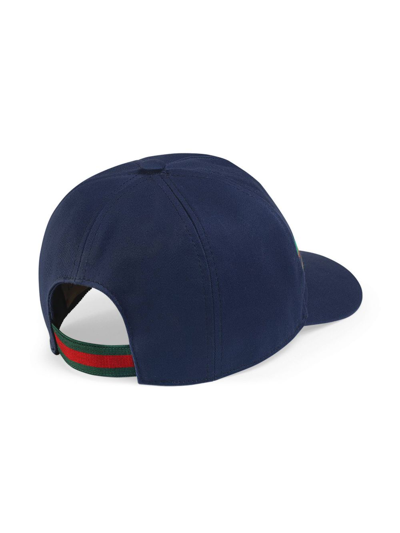 Gucci Interlocking G Cotton Baseball Cap In Blue