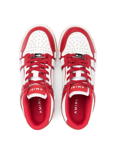 Shop Amiri Skel Top Leather Sneakers In Red