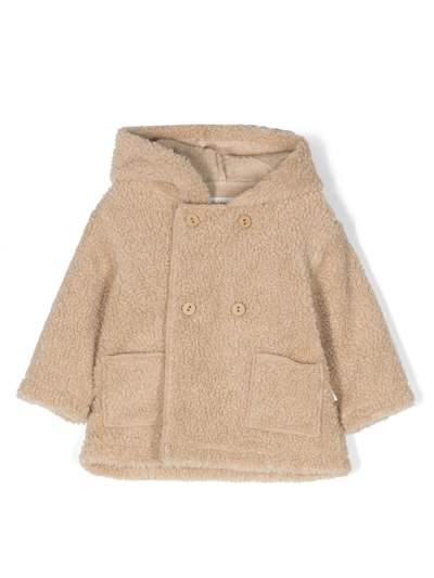 Shop Teddy & Minou Faux-shearling Hooded Jacket In Neutrals