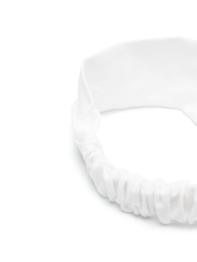 Shop Monnalisa Rose-detail Velvet Headband In White