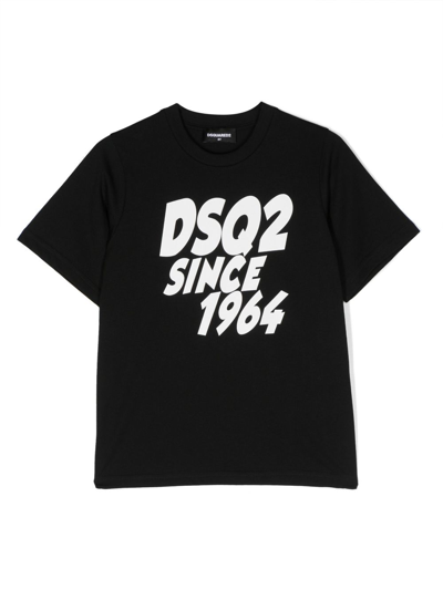 Dsquared2 Graphic-print Short-sleeve T-shirt In Black