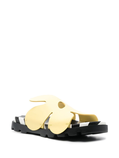 Shop Camper Brutus Twins Flat Slides In Yellow