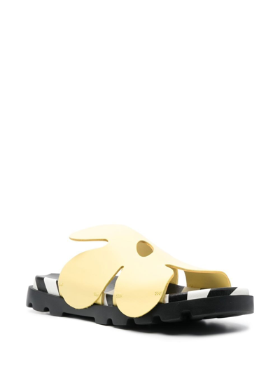 Camper Brutus Twins Flat Slides In Yellow
