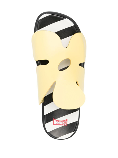 Shop Camper Brutus Twins Flat Slides In Yellow