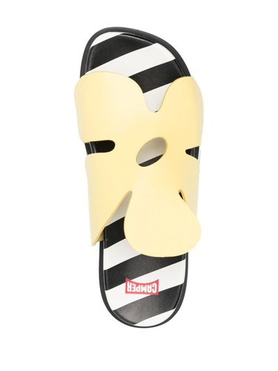 Camper Brutus Twins Flat Slides In Yellow