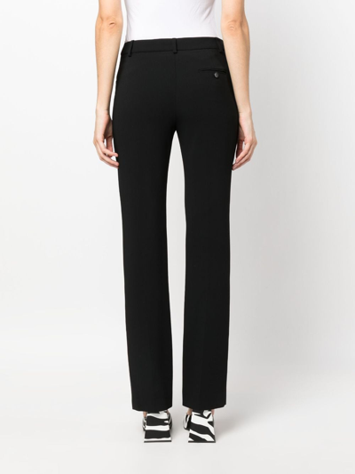 Shop Moschino Mid-rise Straight-leg Trousers In Black