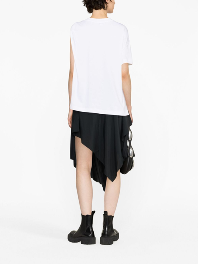 Shop Alexander Mcqueen Knotted Asymmetric Cotton T-shirt In White