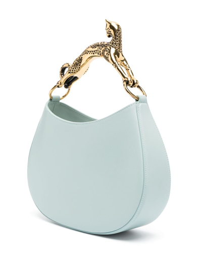 Shop Lanvin Cat-handle Leather Shoulder Bag In Blue