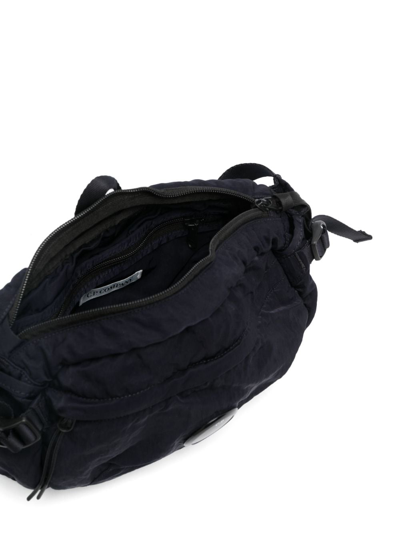 Shop C.p. Company Nylon B Lens-detail Crinkled Belt Bag In Blue