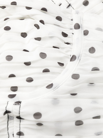 Shop Self-portrait Polka-dot Corset Dress In White