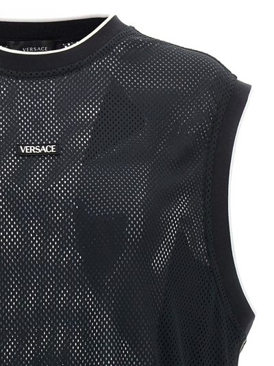 Shop Versace 'greca' Tank Top In Black
