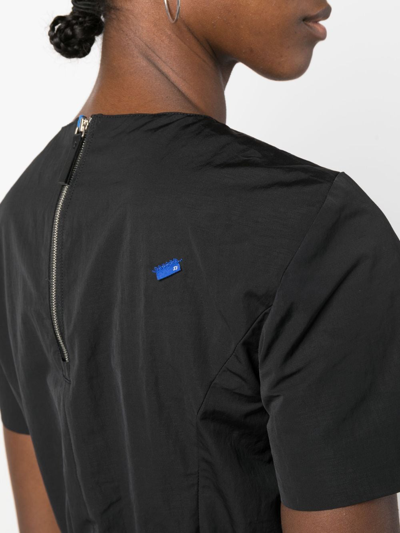 Shop Ader Error Elasticated-waist Cropped T-shirt In Black