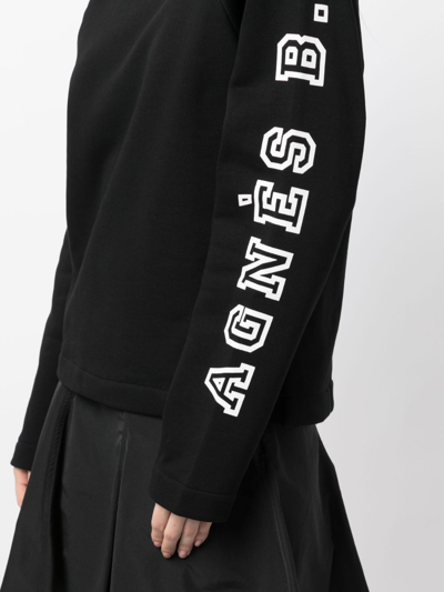 Shop Agnès B. Logo-print Cotton Sweatshirt In Black