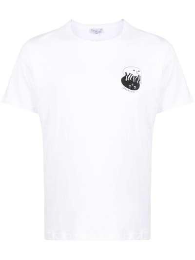 Shop Agnès B. Logo-print Cotton T-shirt In White