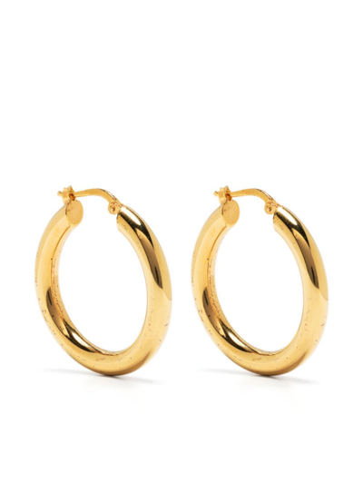 Shop Jil Sander Small Hoop Earrings In Gold