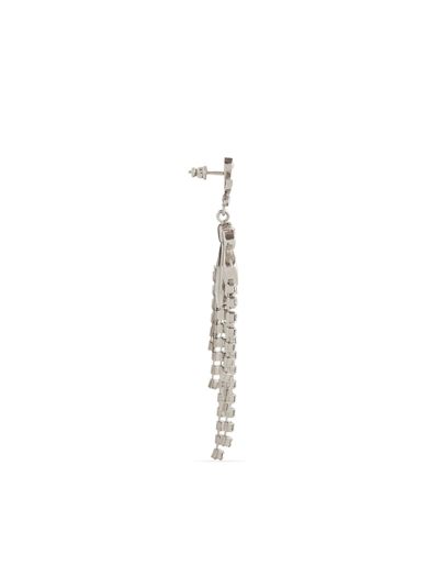 Shop Rabanne Chandelier Crystal-embellished Earrings In Silver