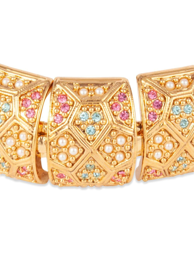 SUSAN CAPLAN VINTAGE Pre-owned 1980s D'orlan Swarovski Crystal Bracelet In Gold