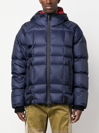 Shop Dsquared2 Two-tone Quilted Down Jacket In Blue