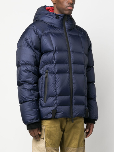 Shop Dsquared2 Two-tone Quilted Down Jacket In Blue