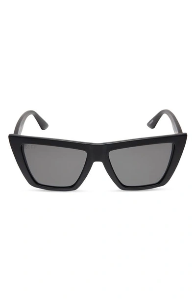 Shop Diff Vinona Sunglasses In Matte Black / Grey