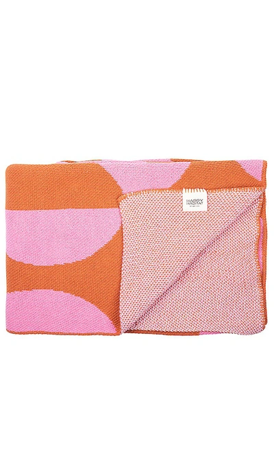 Happy Habitat Puzzle Throw In Pink,orange