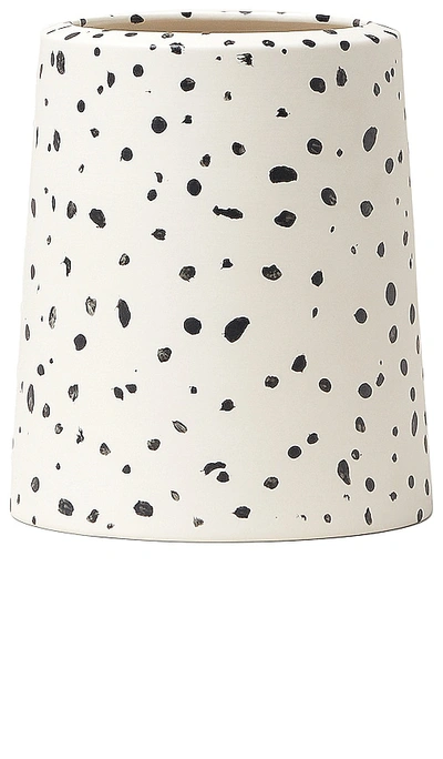 Shop Franca Nyc Short Pillar Vase In Black,white