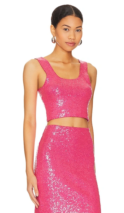 Commando Sequin Crop Top In Pink