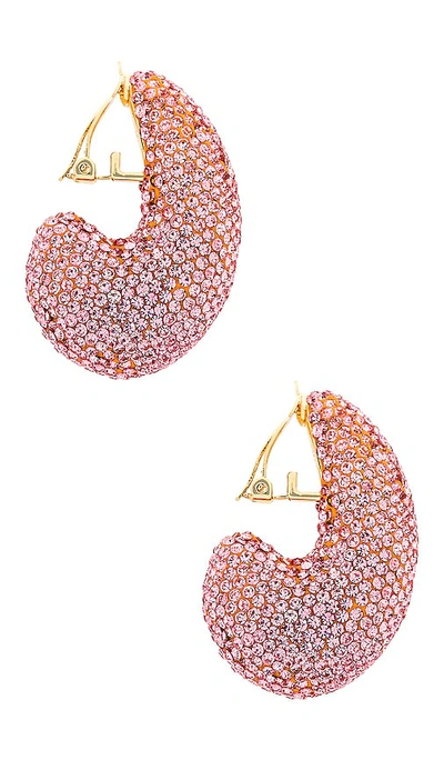 Shop Lele Sadoughi Pave Dome Hoop Clip On Earrings In Pink