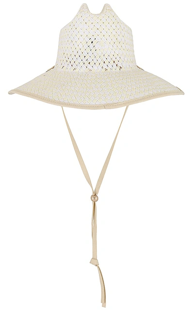 Shop Lele Sadoughi Straw Checkered Hat In Cream