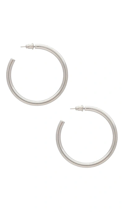 Casa Clara Annie Hoops In Metallic Silver