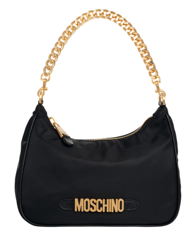 Shop Moschino Hobo Bag In Black