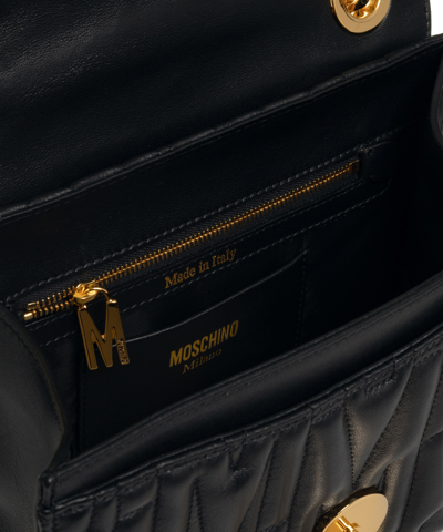 Shop Moschino M Shoulder Bag In Black