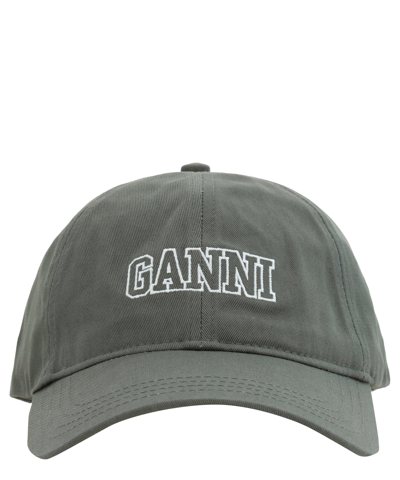 Ganni Baseball Hat In Green