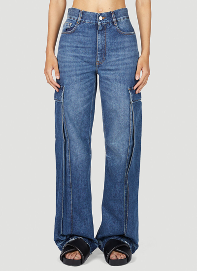 Shop Stella Mccartney Cargo Pocket Jeans In Blue