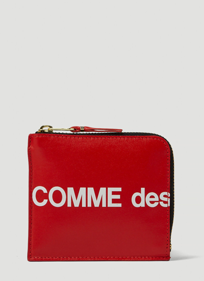 Shop Comme Des Garçons Huge Logo Zip Wallet In Red