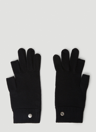 Shop Rick Owens Touchscreen Gloves In Black