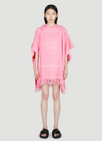 Shop Versace Towel Jacquard Cover-up In Pink