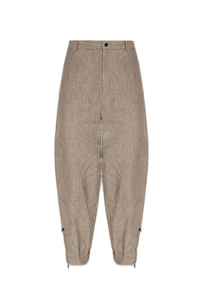 Shop Emporio Armani Tapered Leg Trousers In Brown