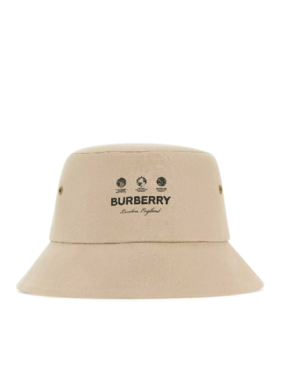 Shop Burberry Bucket Hat In Nude & Neutrals