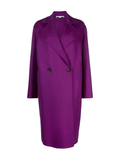 Shop Stella Mccartney Double-breasted Coat In Pink & Purple