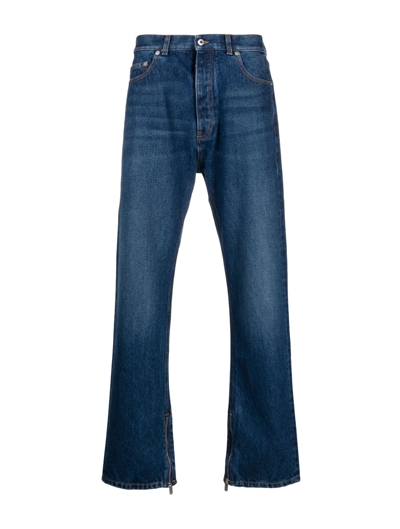 Shop Off-white High-waisted Straight Jeans In Blue