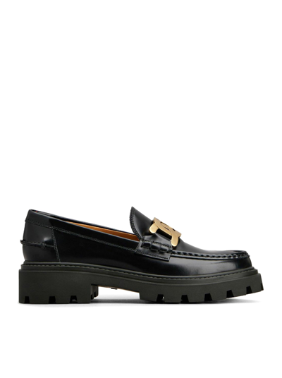 Shop Tod's Hook Gomma Loafers In Black