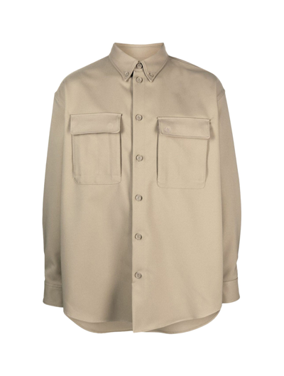 Shop Off-white Overshirt In Nude & Neutrals