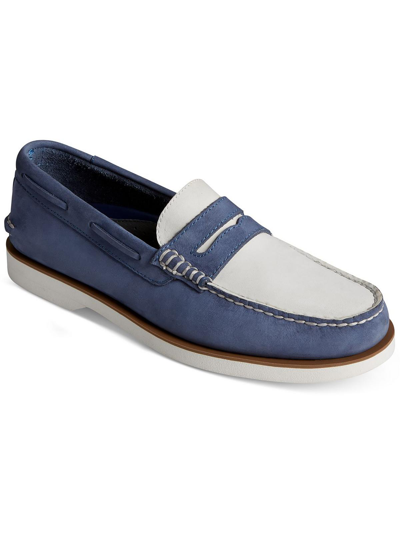 Shop Sperry A/o Penny Ds Mens Suede Colorblock Loafers In Multi