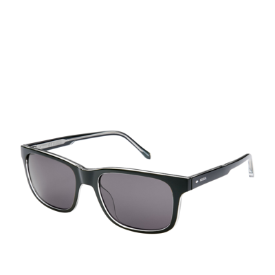 Shop Fossil Men's Landon Rectangle Sunglasses In Black