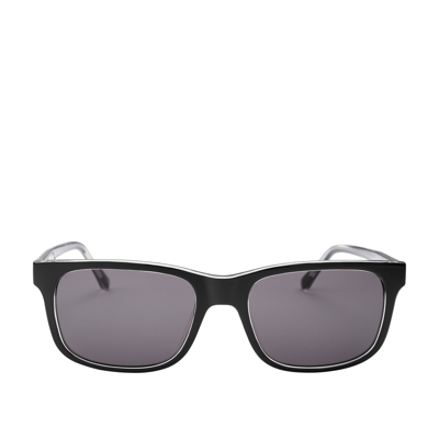 Shop Fossil Men's Landon Rectangle Sunglasses In Black