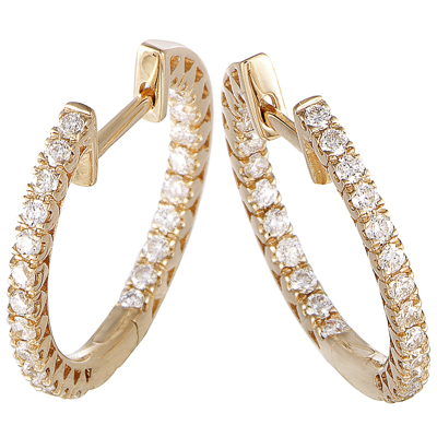 Non Branded Lb Exclusive 14k Yellow Gold 0.66ct Diamond Inside-out Hoop Earrings