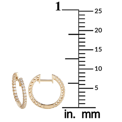 Non Branded Lb Exclusive 14k Yellow Gold 0.66ct Diamond Inside-out Hoop Earrings