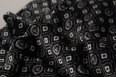 Shop Dolce & Gabbana Geometric Patterned Shawl Wrap Fringe Men's Scarf In Black