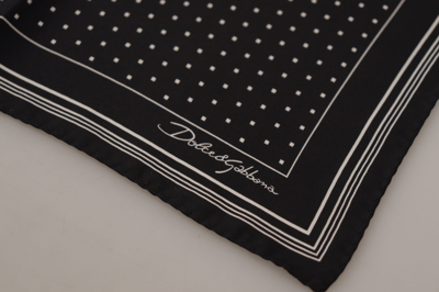 Shop Dolce & Gabbana Dg Logo Square Men's Handkerchief In Black
